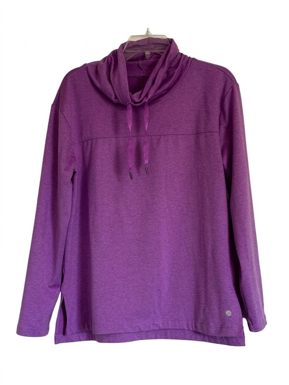 Apana Purple Cowl Neck Long Sleeve Athletic Pullover Sweatshirt Size Large
